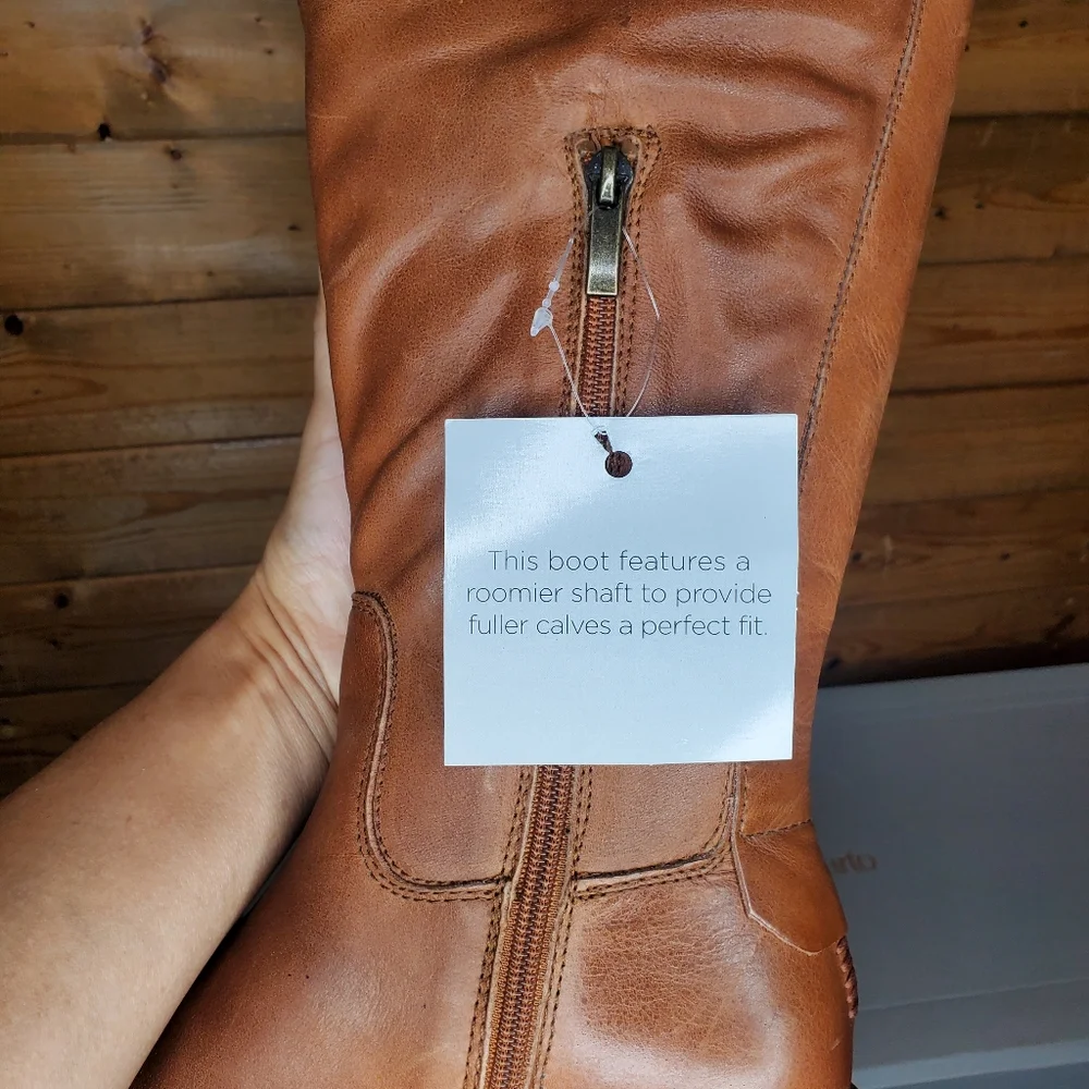 ❤ NWBOX FRANCO SARTO L-HALEEN WC, COGNAC LE Over the knee leather Size 7M